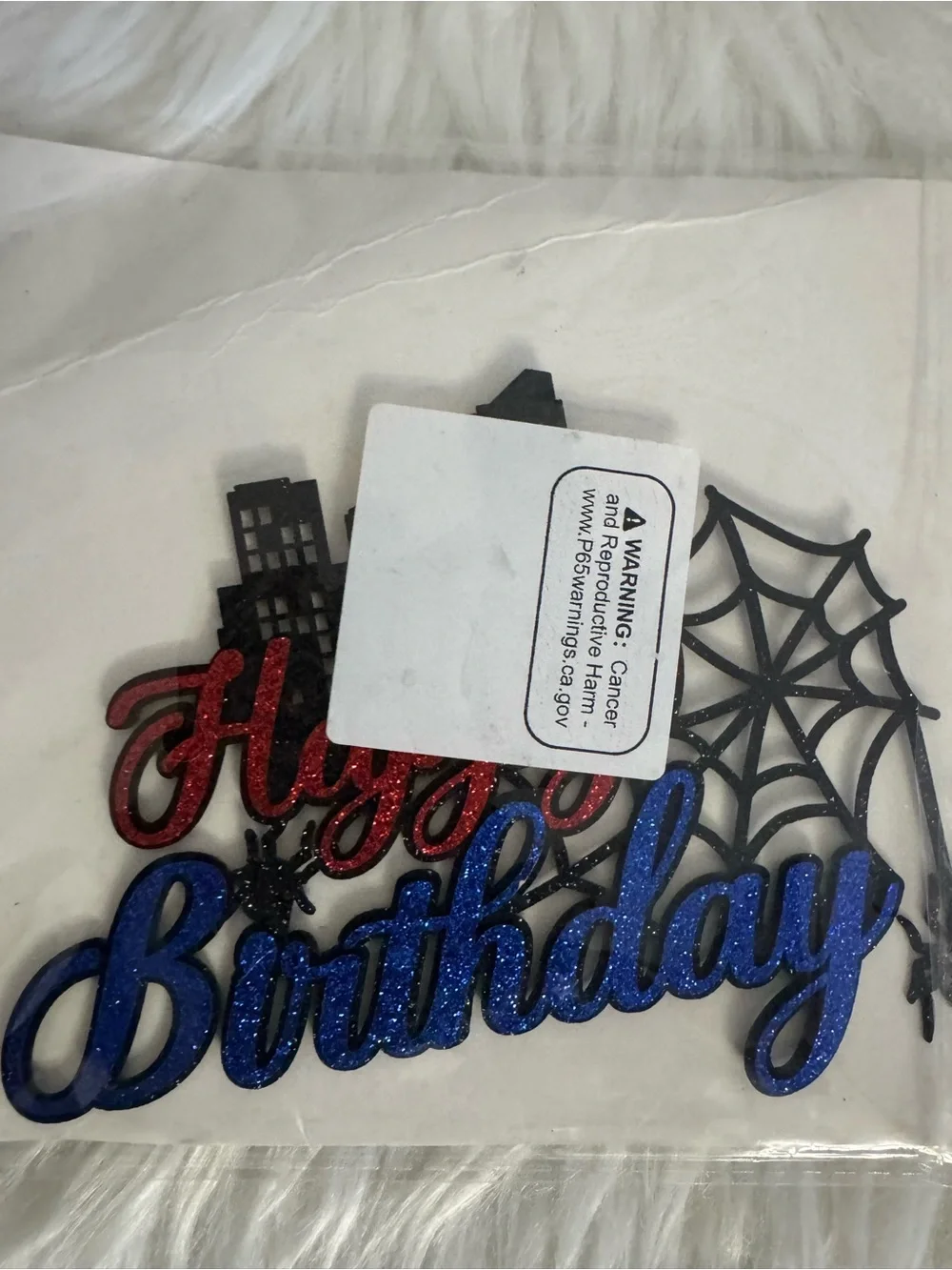 SPIDER-MAN birthday set of sticker letters, banner and cake topper